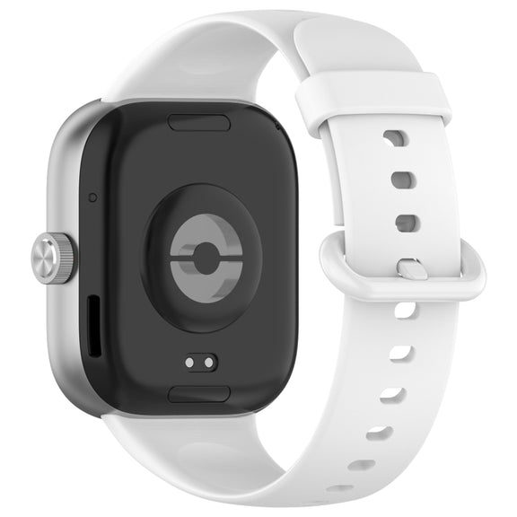 For Xiaomi Smart Band 9 Pro / 8 Pro Solid Color Colorful Buckle Silicone Watch Band(White)
