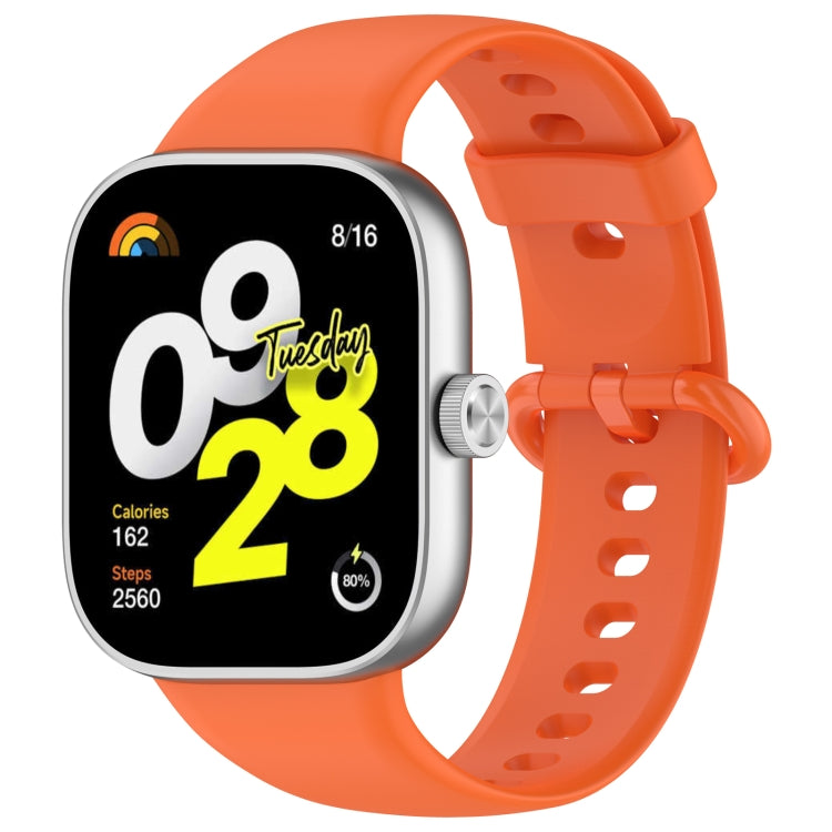 For Xiaomi  Mi Band 8 Pro Solid Color Colorful Buckle Silicone Watch Band(Orange)