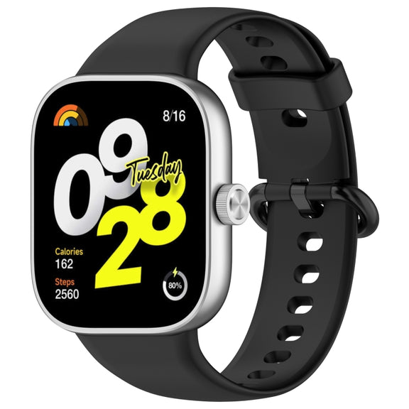 For Xiaomi Smart Band 9 Pro / 8 Pro Solid Color Colorful Buckle Silicone Watch Band(Black)