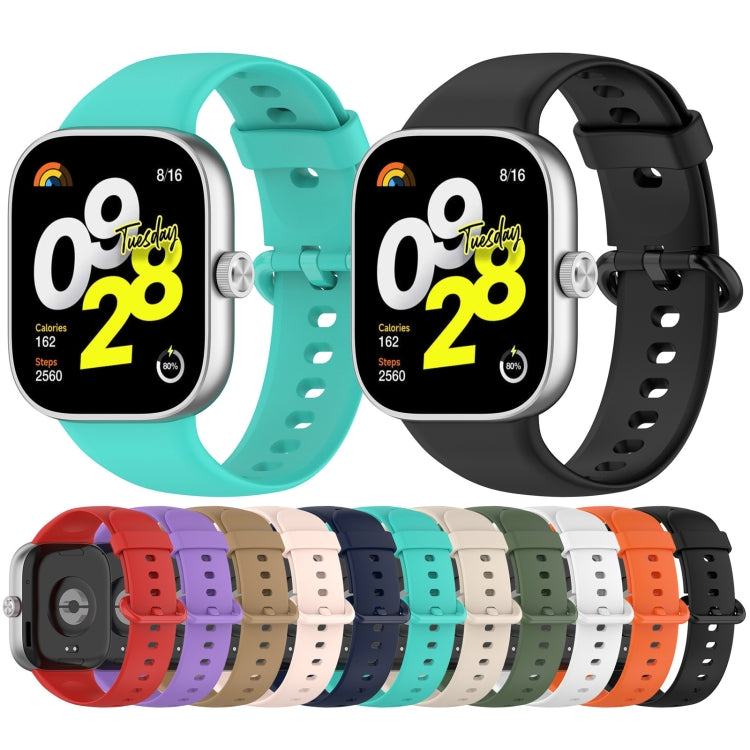 For Redmi Watch 4 Solid Color Colorful Buckle Silicone Watch Band(Teal)
