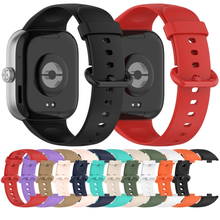 For Redmi Watch 4 Solid Color Colorful Buckle Silicone Watch Band(Dark Blue)