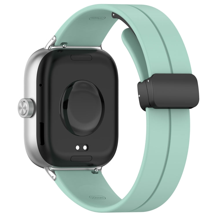 For Redmi Watch 4 Groove Folding Magnetic Buckle Silicone Watch Band(Teal)
