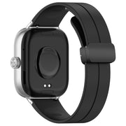 For Redmi Watch 4 / Watch 5 Groove Folding Magnetic Buckle Silicone Watch Band(Black)