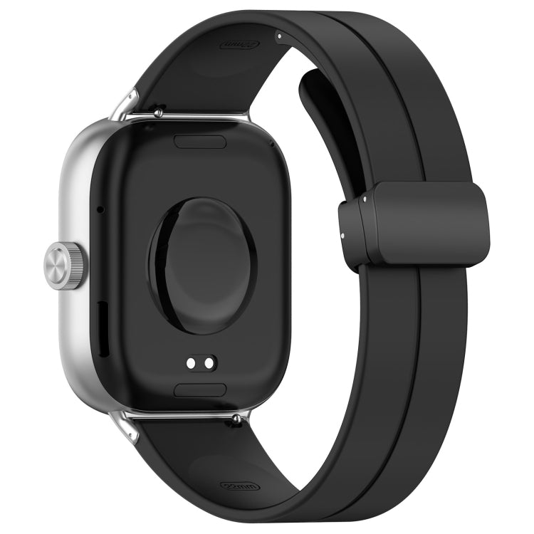 For Redmi Watch 4 / Watch 5 Groove Folding Magnetic Buckle Silicone Watch Band(Black)