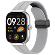 For Redmi Watch 4 Groove Folding Magnetic Buckle Silicone Watch Band(Light Gray) - Watch Bands by PMC TechLife | Online Shopping South Africa | PMC TechLife