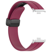 For Redmi Watch 4 / Watch 5 Groove Folding Magnetic Buckle Silicone Watch Band(Wine Red)
