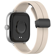 For Redmi Watch 4 Groove Folding Magnetic Buckle Silicone Watch Band(Starlight)