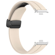 For Redmi Watch 4 Groove Folding Magnetic Buckle Silicone Watch Band(Starlight)