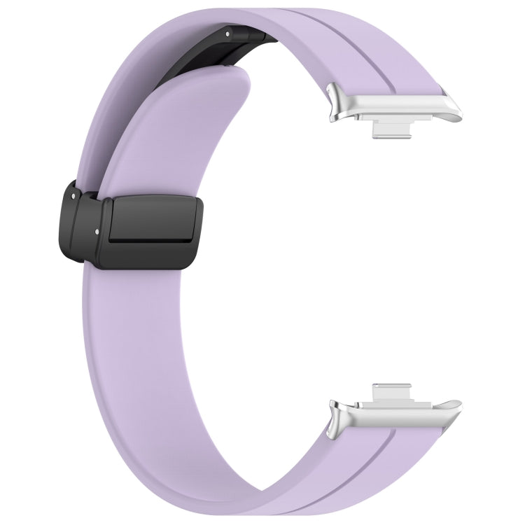 For Redmi Watch 4 Groove Folding Magnetic Buckle Silicone Watch Band(Purple)