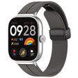 For Redmi Watch 4 Groove Folding Magnetic Buckle Silicone Watch Band(Dark Gray) - Watch Bands by PMC TechLife | Online Shopping South Africa | PMC TechLife