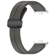 For Redmi Watch 4 Groove Folding Magnetic Buckle Silicone Watch Band(Dark Gray)
