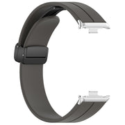 For Redmi Watch 4 Groove Folding Magnetic Buckle Silicone Watch Band(Dark Gray)