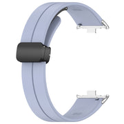 For Redmi Watch 4 Groove Folding Magnetic Buckle Silicone Watch Band(Light Blue)