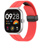 For Redmi Watch 4 / Watch 5 Groove Folding Magnetic Buckle Silicone Watch Band(Red)