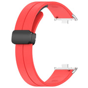 For Redmi Watch 4 / Watch 5 Groove Folding Magnetic Buckle Silicone Watch Band(Red)