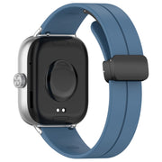 For Xiaomi  Mi Band 8 Pro Groove Folding Magnetic Buckle Silicone Watch Band(Blue)