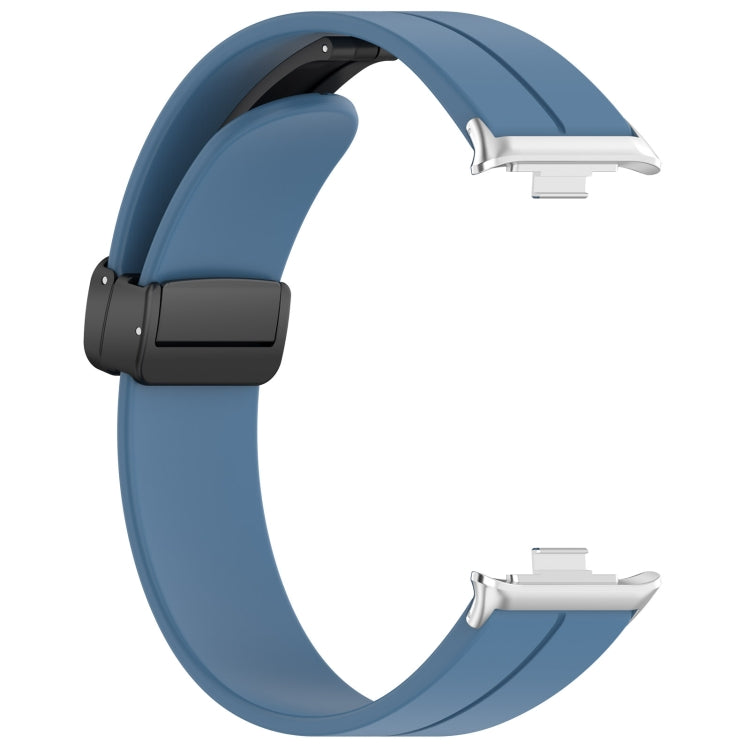 For Xiaomi  Mi Band 8 Pro Groove Folding Magnetic Buckle Silicone Watch Band(Blue)