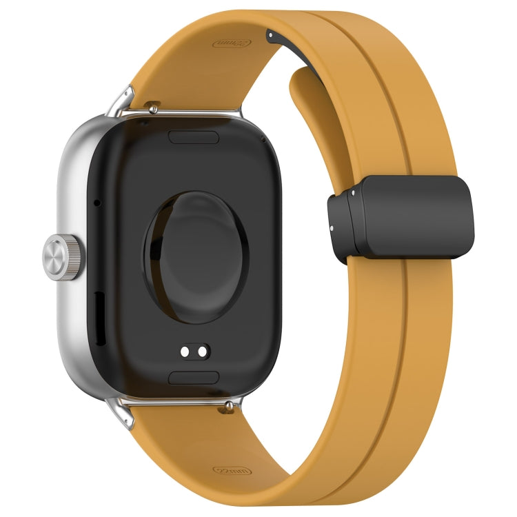 For Xiaomi  Mi Band 8 Pro Groove Folding Magnetic Buckle Silicone Watch Band(Yellow)