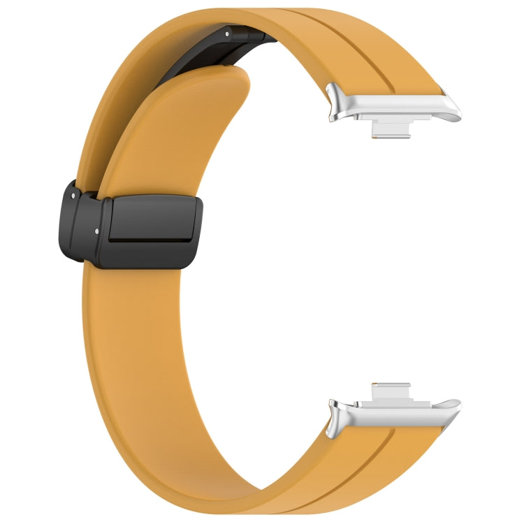 For Xiaomi  Mi Band 8 Pro Groove Folding Magnetic Buckle Silicone Watch Band(Yellow)