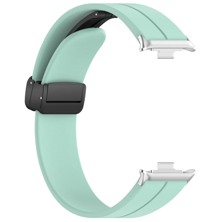 For Xiaomi Smart Band 9 Pro / 8 Pro Groove Folding Magnetic Buckle Silicone Watch Band(Teal)