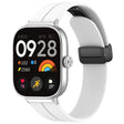 For Xiaomi  Mi Band 8 Pro Groove Folding Magnetic Buckle Silicone Watch Band(White) - Watch Bands by PMC TechLife | Online Shopping South Africa | PMC TechLife