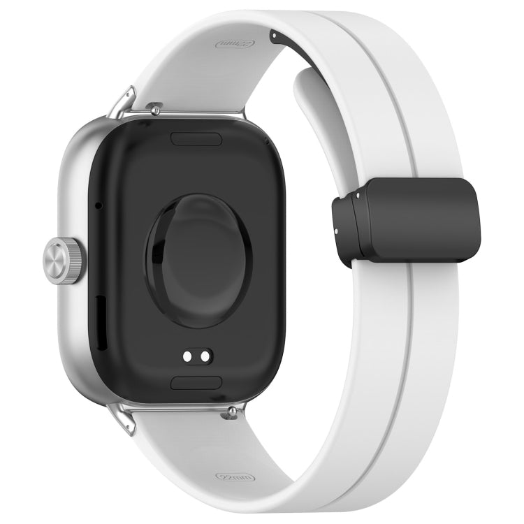 For Xiaomi  Mi Band 8 Pro Groove Folding Magnetic Buckle Silicone Watch Band(White)