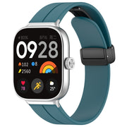 For Xiaomi  Mi Band 8 Pro Groove Folding Magnetic Buckle Silicone Watch Band(Cyan)