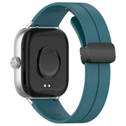 For Xiaomi  Mi Band 8 Pro Groove Folding Magnetic Buckle Silicone Watch Band(Cyan)