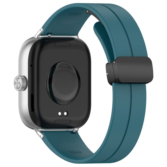 For Xiaomi  Mi Band 8 Pro Groove Folding Magnetic Buckle Silicone Watch Band(Cyan)