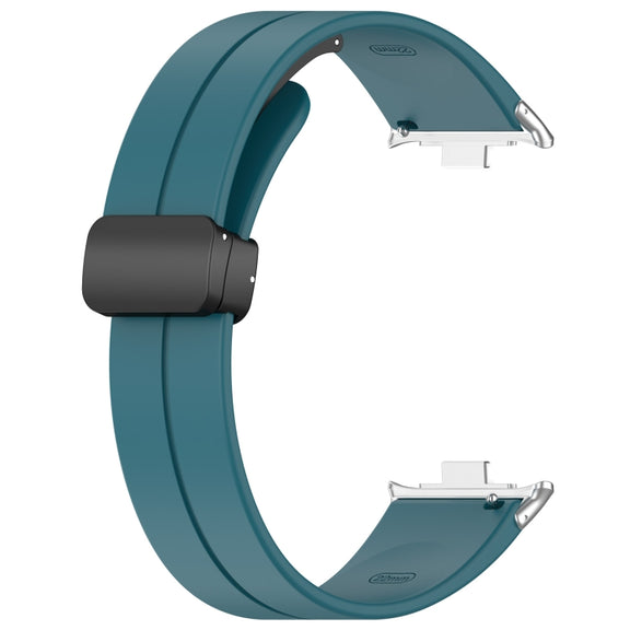For Xiaomi  Mi Band 8 Pro Groove Folding Magnetic Buckle Silicone Watch Band(Cyan)