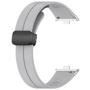 For Xiaomi  Mi Band 8 Pro Groove Folding Magnetic Buckle Silicone Watch Band(Light Gray)