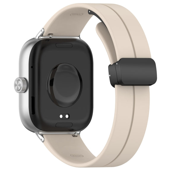 For Xiaomi  Mi Band 8 Pro Groove Folding Magnetic Buckle Silicone Watch Band(Starlight)