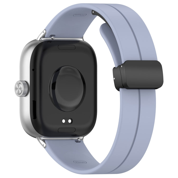For Xiaomi Smart Band 9 Pro / 8 Pro Groove Folding Magnetic Buckle Silicone Watch Band(Light Blue)