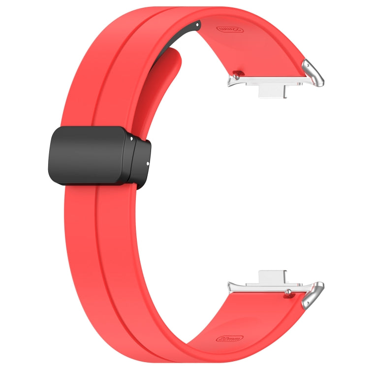 For Xiaomi  Mi Band 8 Pro Groove Folding Magnetic Buckle Silicone Watch Band(Red)