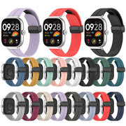 For Redmi Watch 4 Groove Folding Magnetic Buckle Silicone Watch Band(Light Gray)