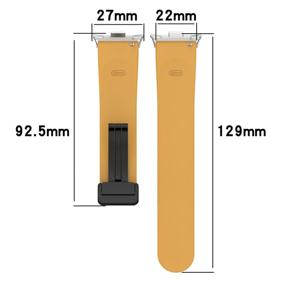 For Redmi Watch 4 Groove Folding Magnetic Buckle Silicone Watch Band(White)