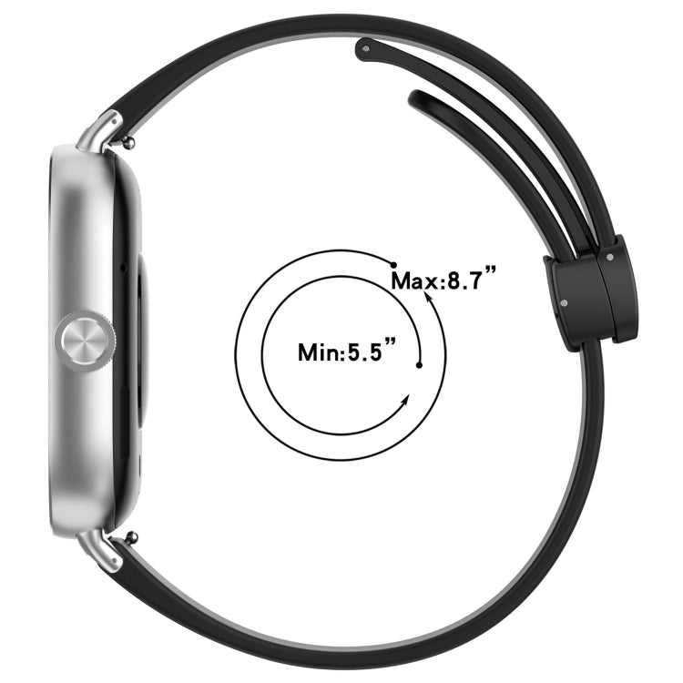 For Redmi Watch 4 Groove Folding Magnetic Buckle Silicone Watch Band(Starlight)