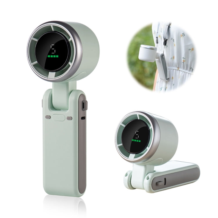 ENKAY Hat-Prince 3600mAh Battery Max 8H Cooling times Foldable Neck Turbo Fan with Digital Display(Light Green)