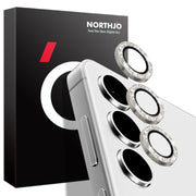 For Samsung Galaxy S24+ 5G NORTHJO Camera Lens Bling Glitter Metal Ring Tempered Glass Film(Silver)