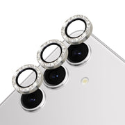 For Samsung Galaxy S24+ 5G NORTHJO Camera Lens Bling Glitter Metal Ring Tempered Glass Film(Silver)