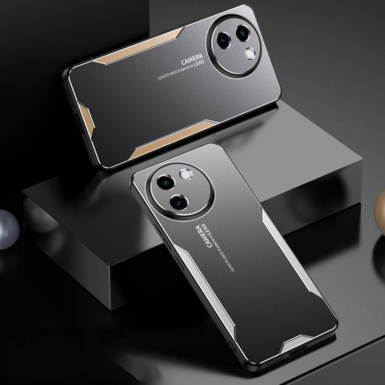 For vivo V30e Blade Series TPU Hybrid Metal Phone Case(Gold)