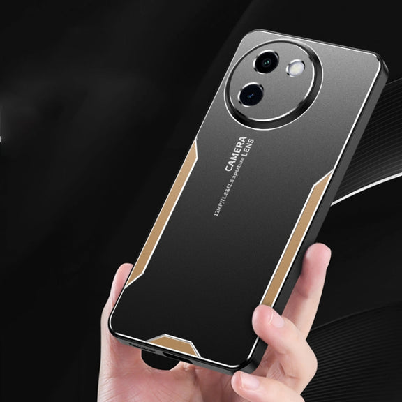 For vivo V30e Blade Series TPU Hybrid Metal Phone Case(Gold)
