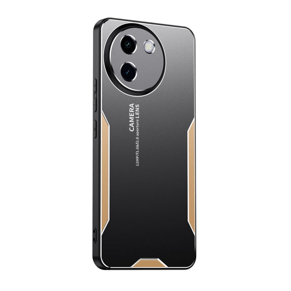 For vivo V30e Blade Series TPU Hybrid Metal Phone Case(Gold)