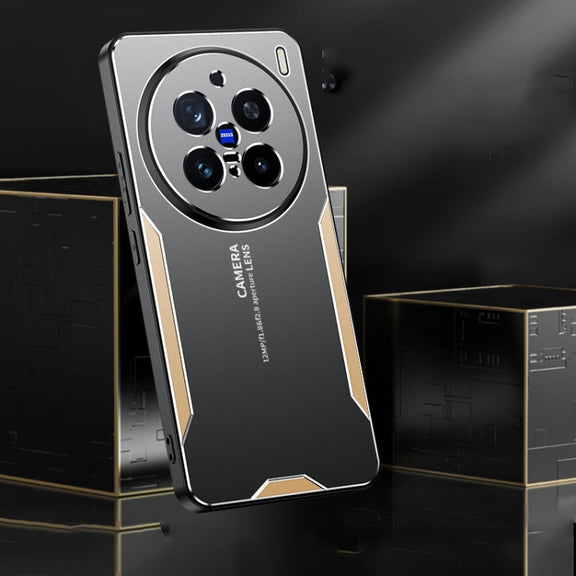 For vivo X200 Pro Blade Series TPU Hybrid Metal Phone Case(Gold)