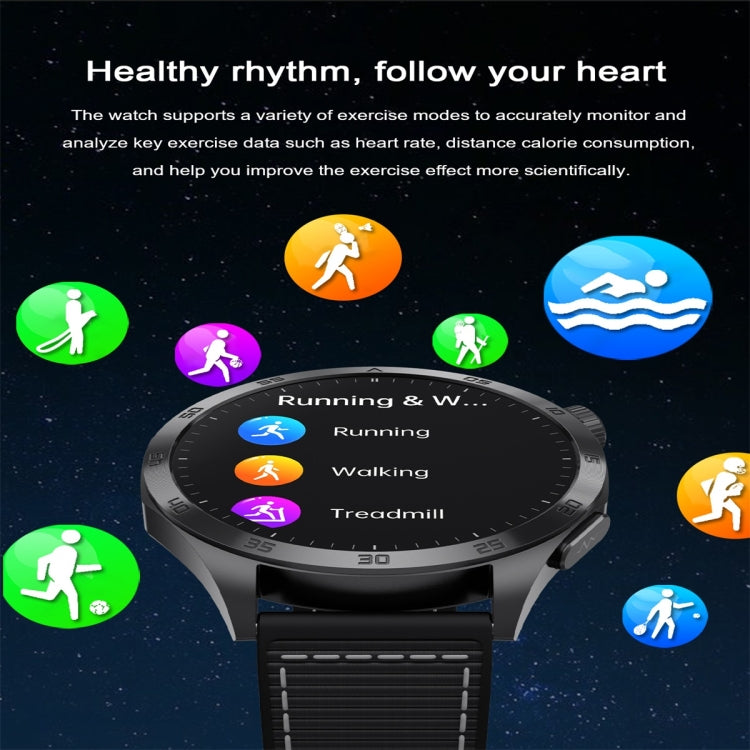 ET485 1.43 inch Color Screen Smart Watch Silicone Strap, Support Bluetooth Call / Micro-physical Examination(Silver)