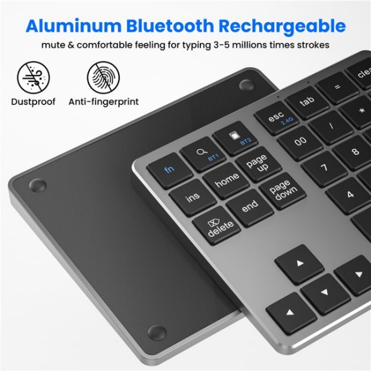 K-35 Computer Laptop Keyboard 35-Keys Tablet Accessories Bluetooth Keypad(Black Gray)