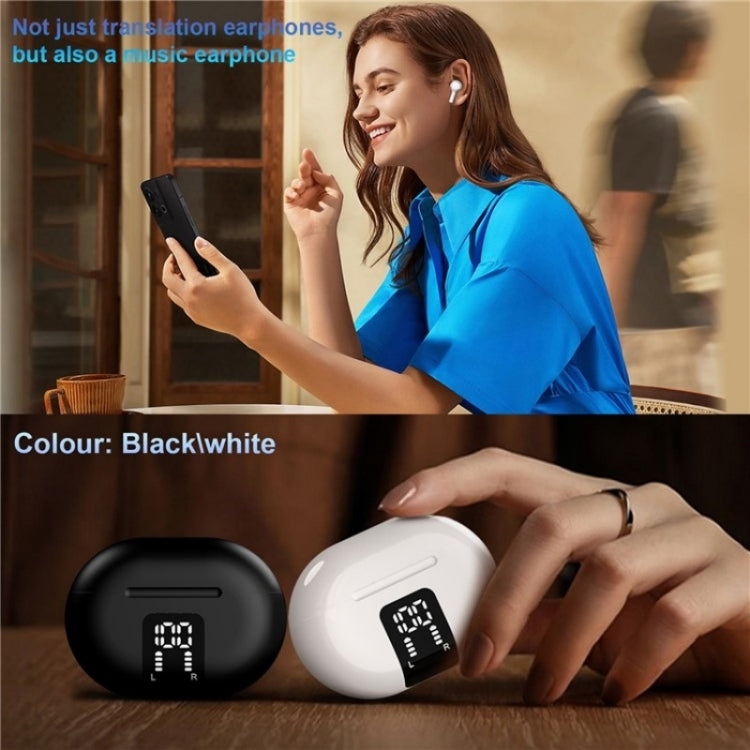 M10 Wireless Bluetooth Smart Voice Translator Headset Multiple Languages Translation Earphones(Black)