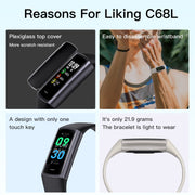 C68L IP67 Water-resistant Smart Bracelet Sport Fitness Tracker(Black)