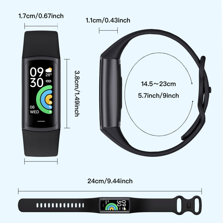 C68L IP67 Water-resistant Smart Bracelet Sport Fitness Tracker(Black)