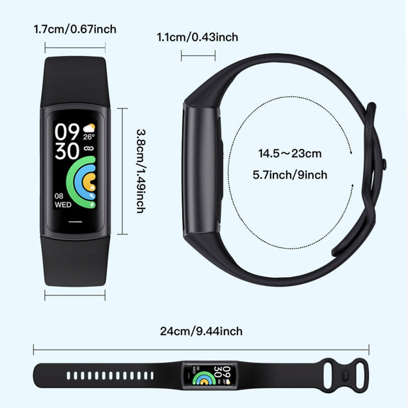 C68L IP67 Water-resistant Smart Bracelet Sport Fitness Tracker(Black)
